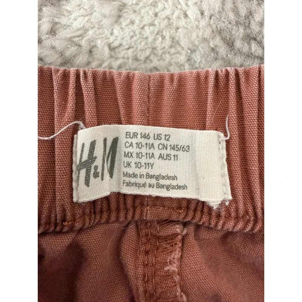 H&M Boys Size 12 Stretch Waist Cargo Athleisure Outdoor Pants Red‎ Casual